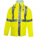 National Safety Apparel Arc H2O„¢ Flame Resistant Hi-Vis Rain Jacket, ANSI Class 3, Type R, Yellow, 3XL R30RL063X
